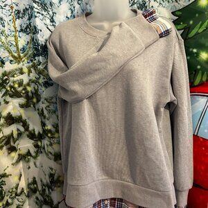Women's Gray Long Sleeve Boyfriend Sweatshirt by Free Assembly Size Small